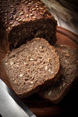 Wholemeal bread with sunflower seeds.