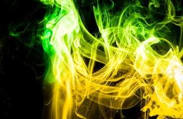 Colored smoke on black background