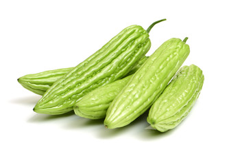 Bitter melon , Bitter gourd on white background