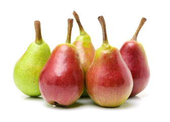 Red pear isolated on white background 