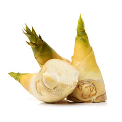 Fresh Bamboo Shoot ï¼Œ Bamboo shoots or bamboo sprouts are the edible shoots on white background