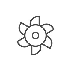 Obraz premium Fan line outline icon and wind equipment