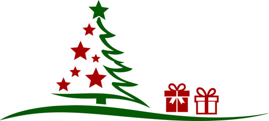 Naklejka na ściany i meble Christmas Tree Stars Vector Icon Silhouette