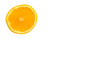 fresh orange slices on white background. space for text