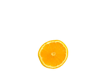 fresh orange slices on white background. space for text
