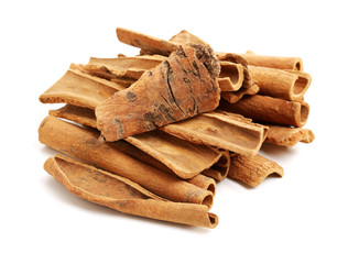 Cinnamon on a white background