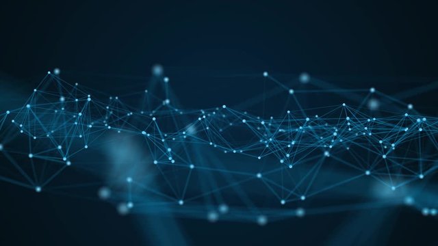 Digital connectivity matrix background - 3D rendering of a scientific technology network conveying connectivity, complexity and data flood of modern digital age