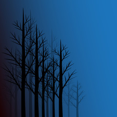Tree vector silhouette, Vector.