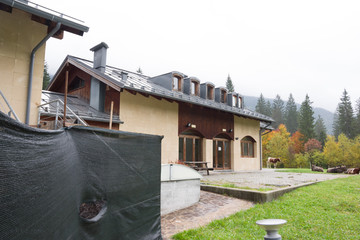 comelico, belluno, 10/19/2019 , Terme delle Dolomiti, abandoned structure of the local Thermae.