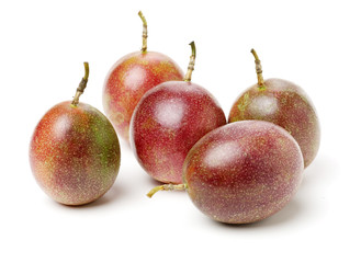 Passion fruit on white background