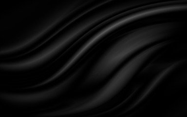 Black luxury fabric background with copy space
