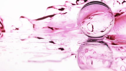 Tools for vision correction. Glasses and lenses with diopters on the background of splashes and blurry.