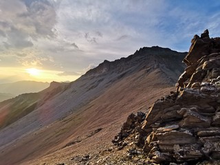 sunset in the alps