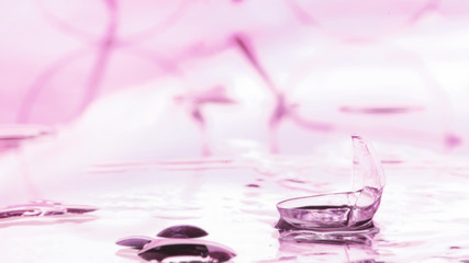 Tools for vision correction. Glasses and lenses with diopters on the background of splashes and...