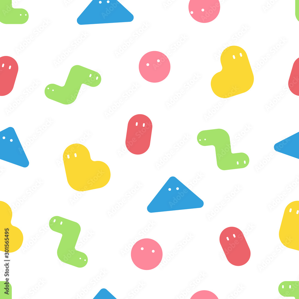 Poster abstract geometric elements seamless pattern. colorful shapes pattern. vector seamless pattern with 