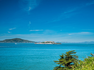 View to Alcatraz island in San Francisco