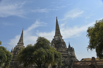 Phra Nakhon Si Ayutthaya, Thailand, 09 November 2019, Chedi at Wat Phra Sri Sanphet