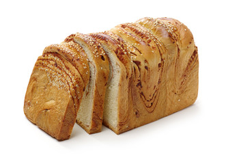 Bread on white background