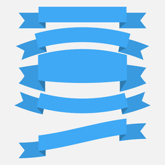 Fototapeta premium set of blue ribbon banner icon