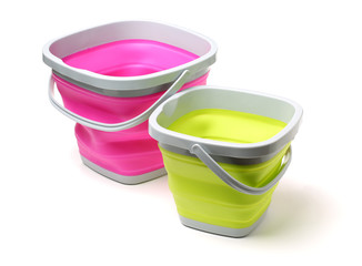 Plastic bucket on white background © zcy