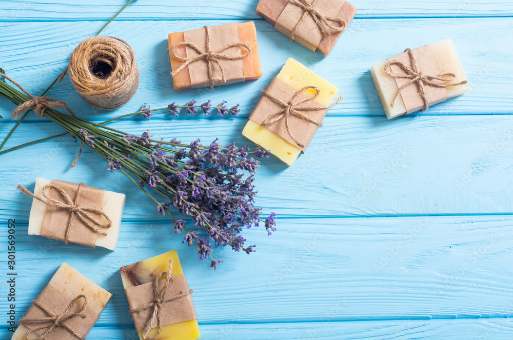 Canvas Prints handmade natural soap with lavander