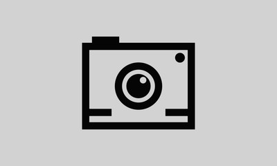 Camera Icon Logo Outline Flat Design