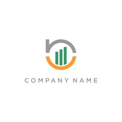 letter b with grow financial chart logo. vector design, modern style.