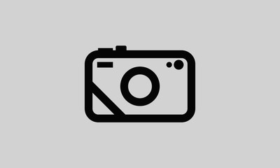 Camera Icon Logo Outline Flat Design