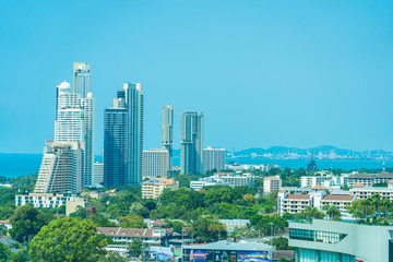 Obraz premium Pattaya Thailand - 23 October 2019 : Beautiful cityscape and landscape with building around Pattaya city Chonburi Province Thailand