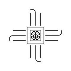 Concept of artificial intelligence. Outline thin line flat illustration. Isolated on white background. 