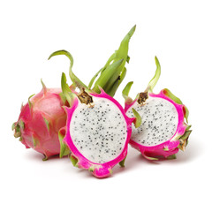 Pitaya or Dragon Fruit isolated against white background