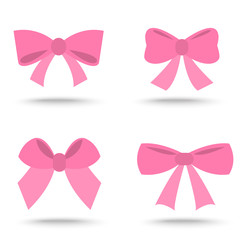 set of pink bow for celebration christmas and birthday,
