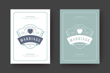 Wedding save the date invitation card vector illustration