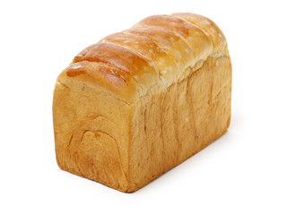 Moldy bread on white background