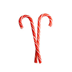 A two red christmas candies isolated on white