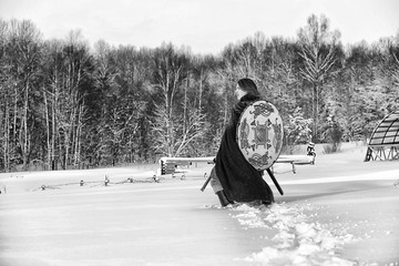 Defender the young warrior in armor