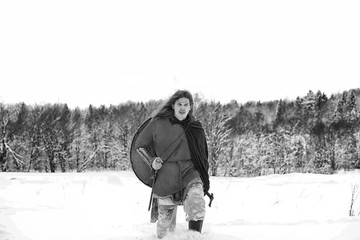 Defender the young warrior in armor