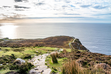 Slieve League Cliffs are among the highest sea cliffs in Europe rising 1972 feet above the Atlantic Ocean - County Donegal, Ireland