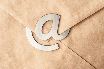 Email symbol on business letters concept for internet, contact us and e-mail address