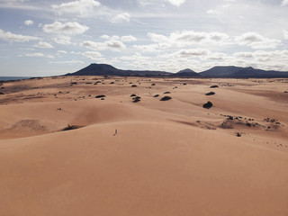 Fototapeta na wymiar person walking through the desert
