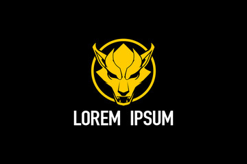 wolf head simple logo vector template