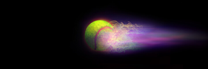 Imagine a tennis ball that has been hit forward with very high speed. And the lightning power is the current around the tennis ball And bright light is a beautiful background image design