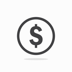 Dollar coin money icon logo