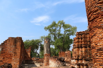 ancient temple in ayutthaya thailand