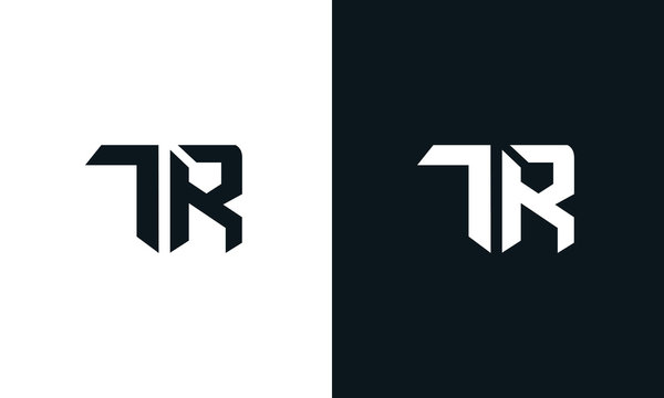 Minimalist abstract letter TR logo. This logo icon incorporate with two abstract shape in the creative process.