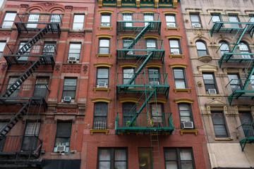 Buildings on the Lower East Side in New York City with Fire Escapes