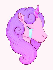 unicorn crying head