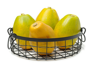 Papaya fruit isolated on a white background