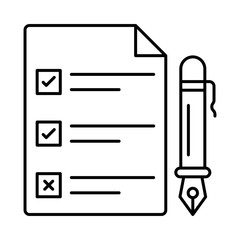 icon set for paper  , exam  and checklist