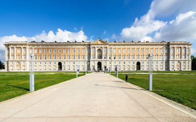 Obraz premium Exterior of the The Royal Palace of Caserta, designed by the architect Luigi Vanvitelli and Unesco World Heritage Site, Italy